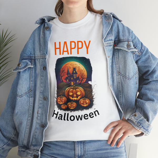 Haunted Pumpkins Patch Unisex Heavy Cotton Tee