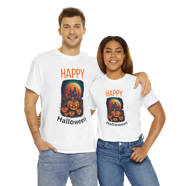 Haunted Pumpkins Patch Unisex Heavy Cotton Tee