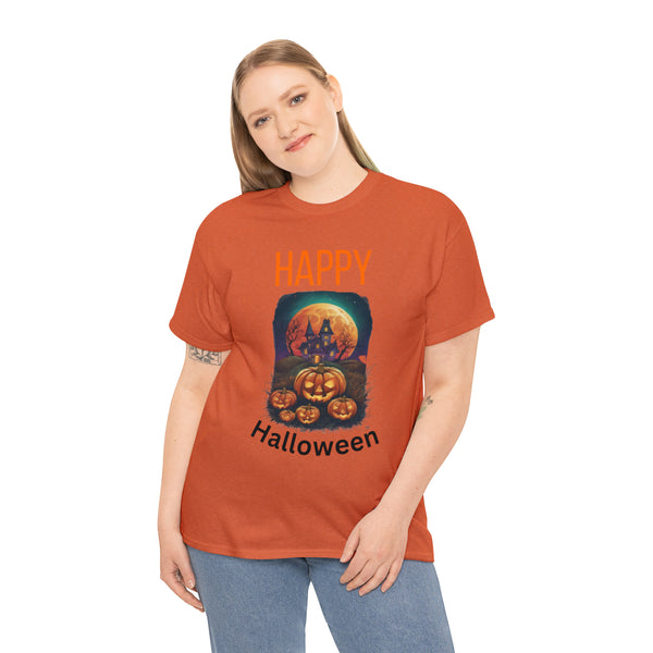 Haunted Pumpkins Patch Unisex Heavy Cotton Tee