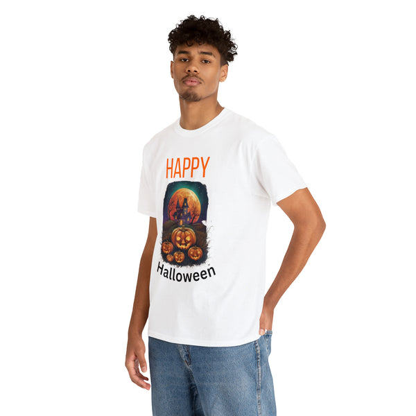 Haunted Pumpkins Patch Unisex Heavy Cotton Tee