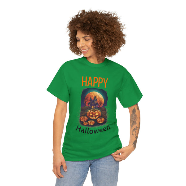 Haunted Pumpkins Patch Unisex Heavy Cotton Tee