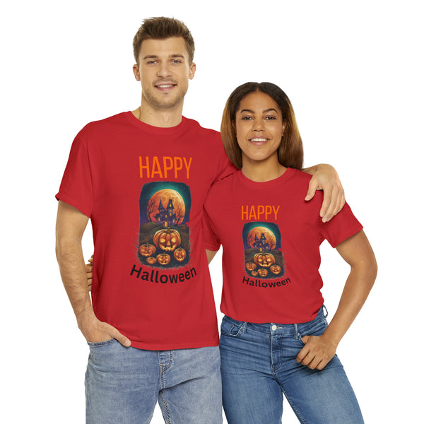 Haunted Pumpkins Patch Unisex Heavy Cotton Tee