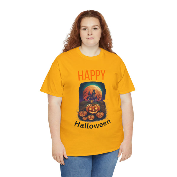 Haunted Pumpkins Patch Unisex Heavy Cotton Tee