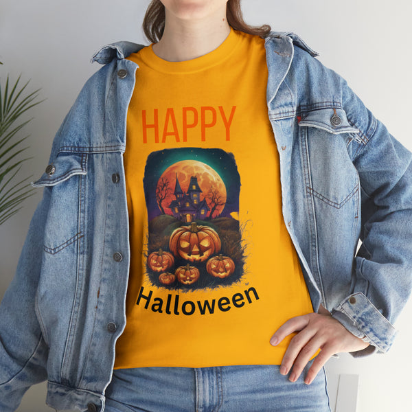 Haunted Pumpkins Patch Unisex Heavy Cotton Tee