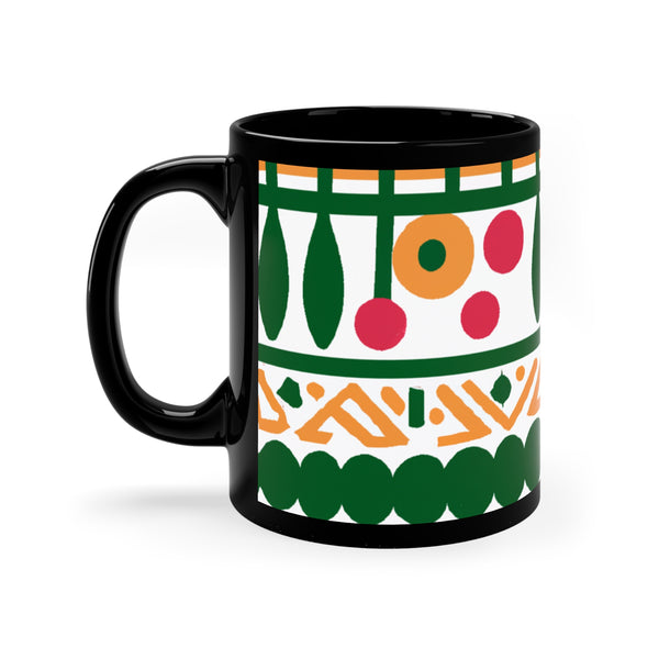 Afrocentric Designs ByAfrica Pottery Maker - Uzoamaka. (Black Mug)