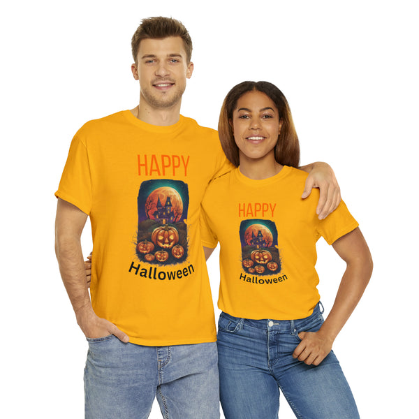 Haunted Pumpkins Patch Unisex Heavy Cotton Tee