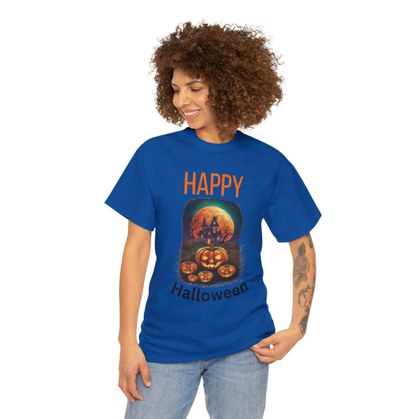 Haunted Pumpkins Patch Unisex Heavy Cotton Tee