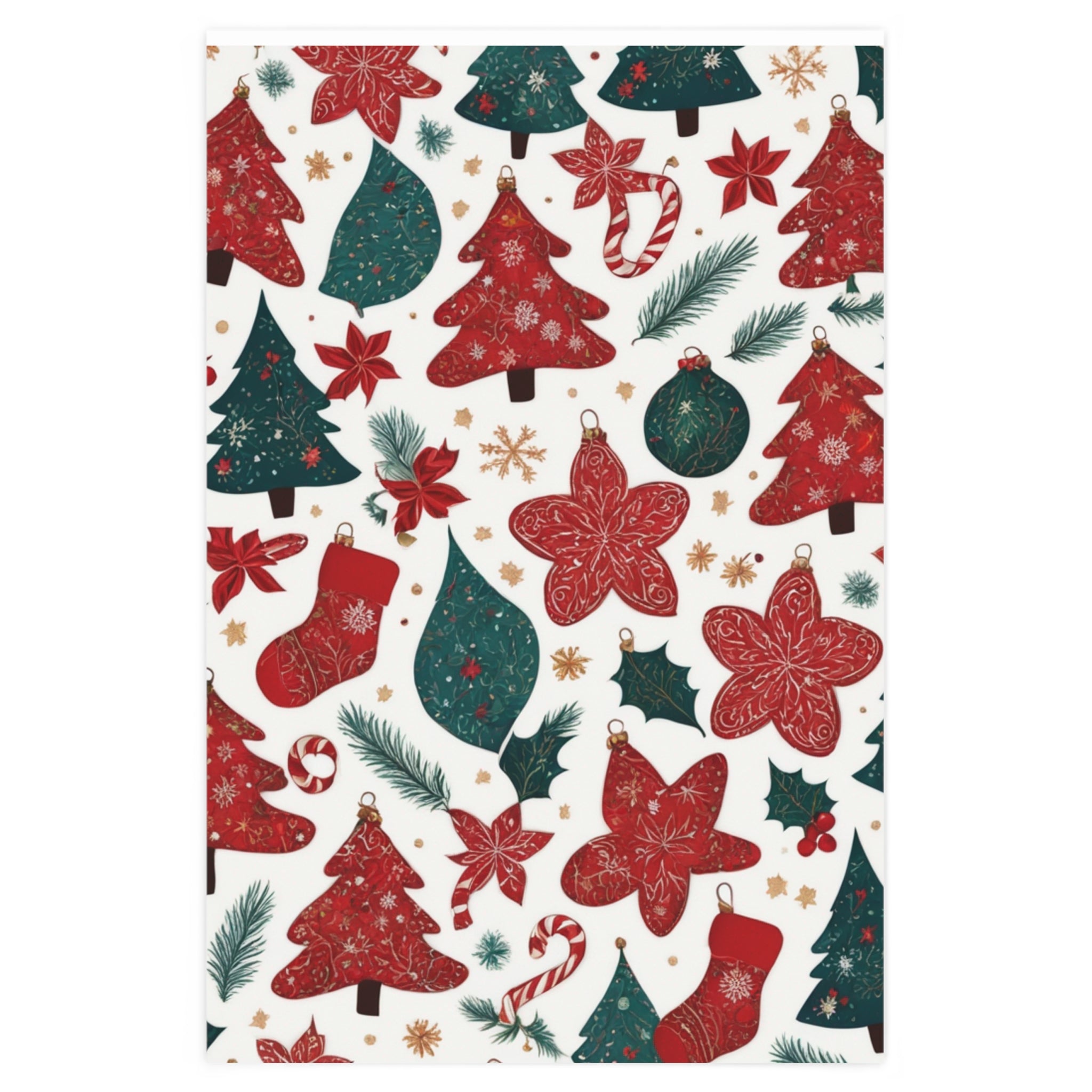 Christmas Trees and Stars Wrapping Paper