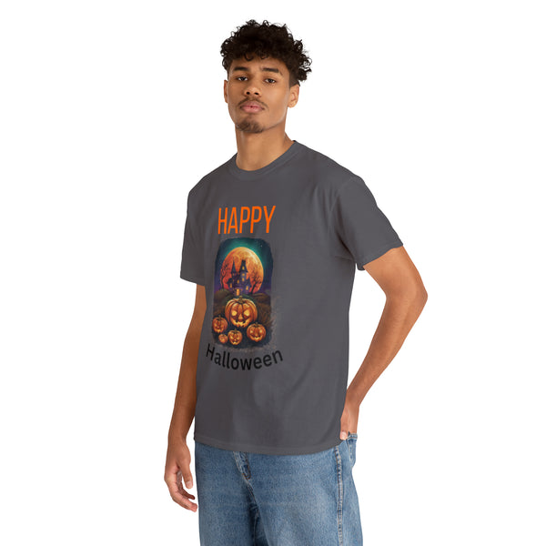 Haunted Pumpkins Patch Unisex Heavy Cotton Tee