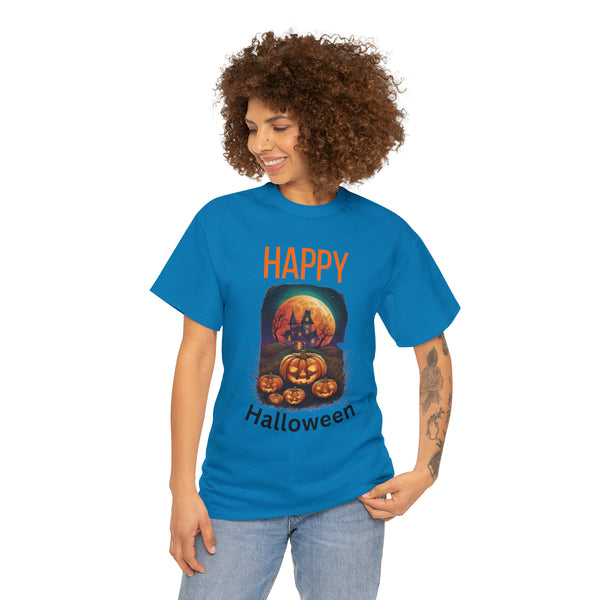 Haunted Pumpkins Patch Unisex Heavy Cotton Tee