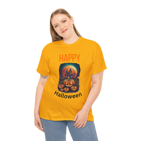 Haunted Pumpkins Patch Unisex Heavy Cotton Tee