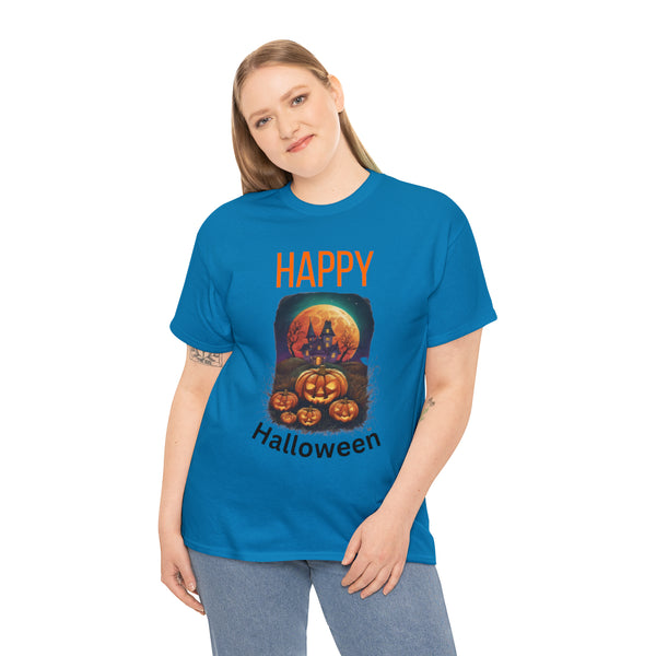 Haunted Pumpkins Patch Unisex Heavy Cotton Tee