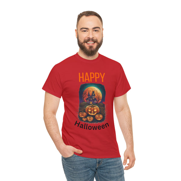 Haunted Pumpkins Patch Unisex Heavy Cotton Tee