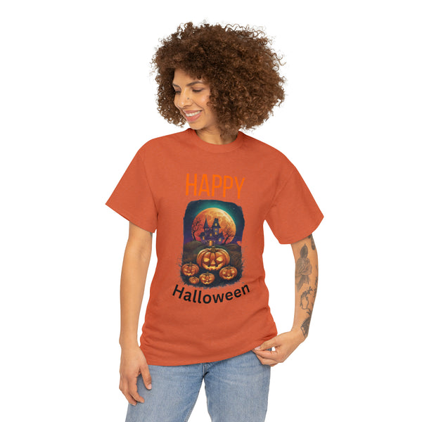 Haunted Pumpkins Patch Unisex Heavy Cotton Tee