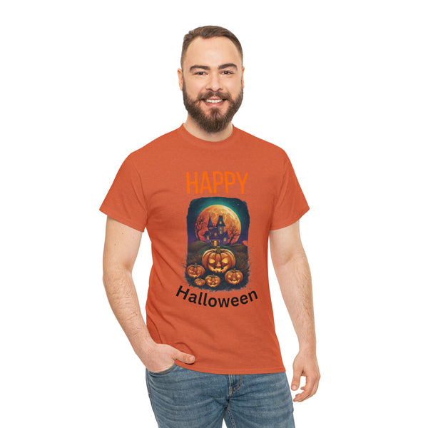 Haunted Pumpkins Patch Unisex Heavy Cotton Tee