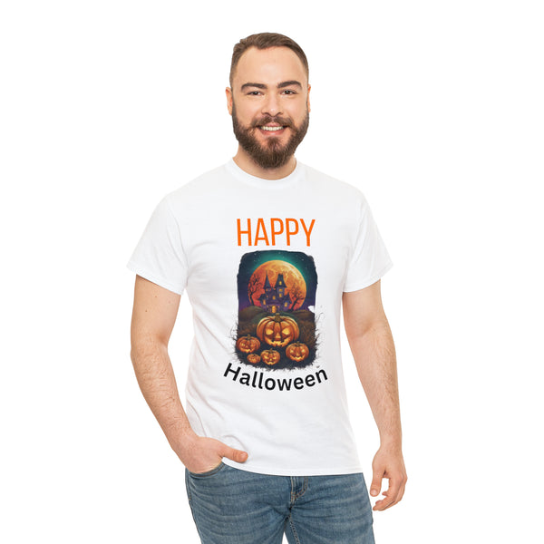 Haunted Pumpkins Patch Unisex Heavy Cotton Tee