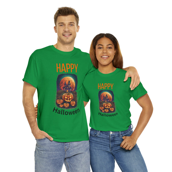 Haunted Pumpkins Patch Unisex Heavy Cotton Tee