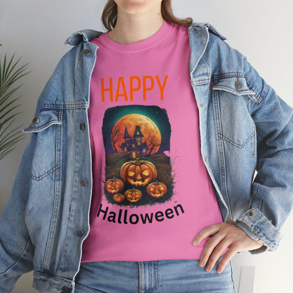 Haunted Pumpkins Patch Unisex Heavy Cotton Tee