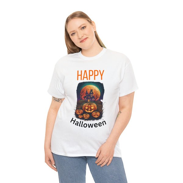 Haunted Pumpkins Patch Unisex Heavy Cotton Tee