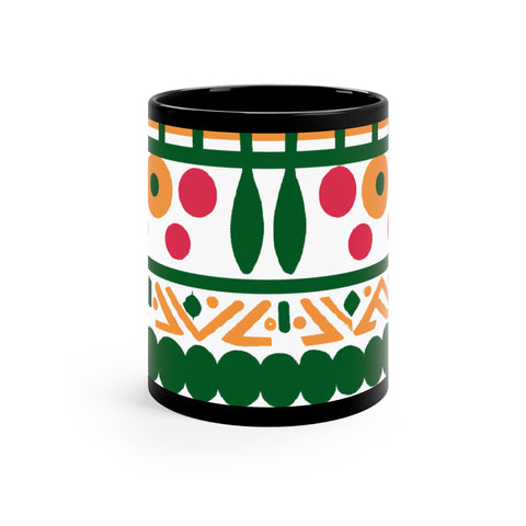 Afrocentric Designs ByAfrica Pottery Maker - Uzoamaka. (Black Mug)