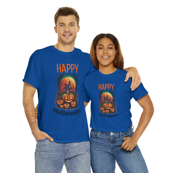 Haunted Pumpkins Patch Unisex Heavy Cotton Tee