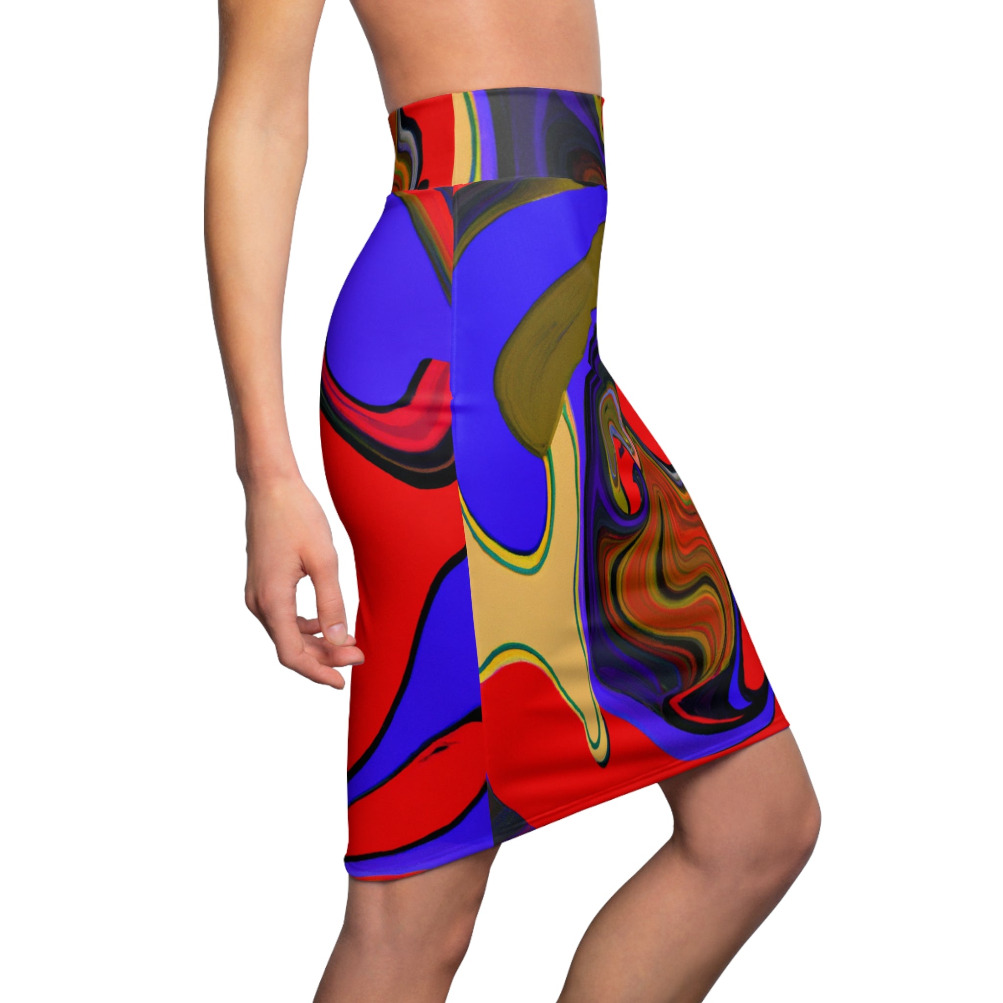 Abstract Designs By Hirametta Silksinger (Pencil Skirt)