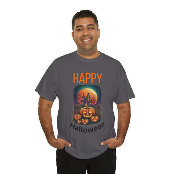 Haunted Pumpkins Patch Unisex Heavy Cotton Tee