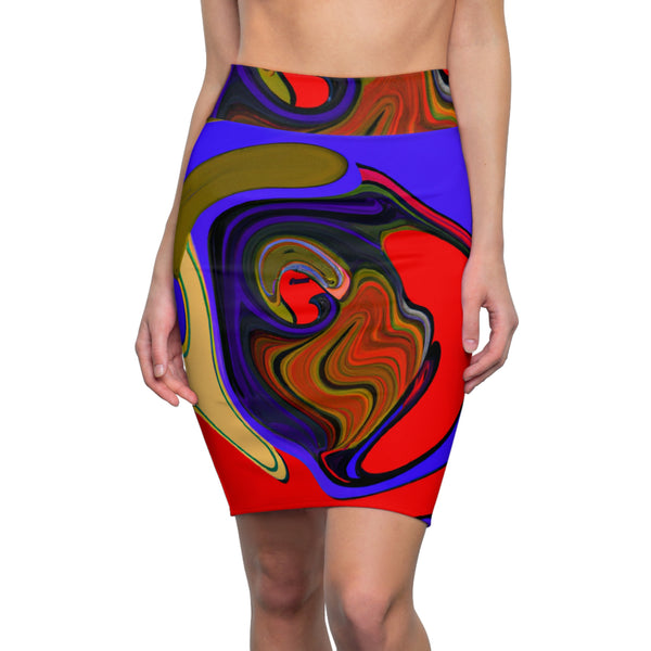 Abstract Designs By Hirametta Silksinger (Pencil Skirt)