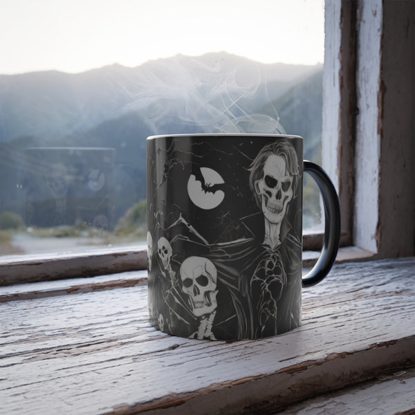 Skeleton Halloween Color Morphing Mug, 11oz