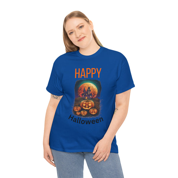 Haunted Pumpkins Patch Unisex Heavy Cotton Tee