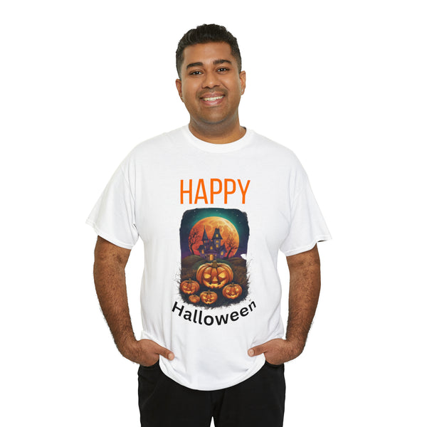 Haunted Pumpkins Patch Unisex Heavy Cotton Tee