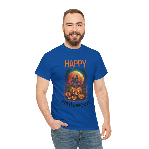 Haunted Pumpkins Patch Unisex Heavy Cotton Tee