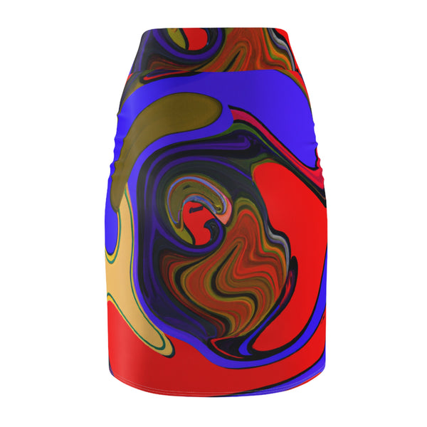 Abstract Designs By Hirametta Silksinger (Pencil Skirt)