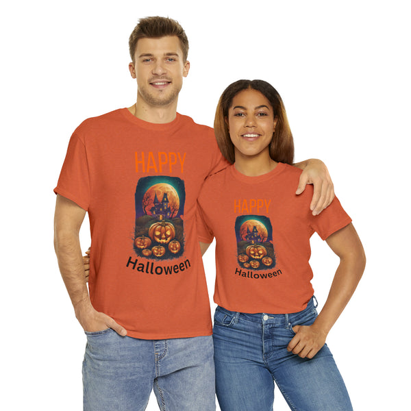 Haunted Pumpkins Patch Unisex Heavy Cotton Tee