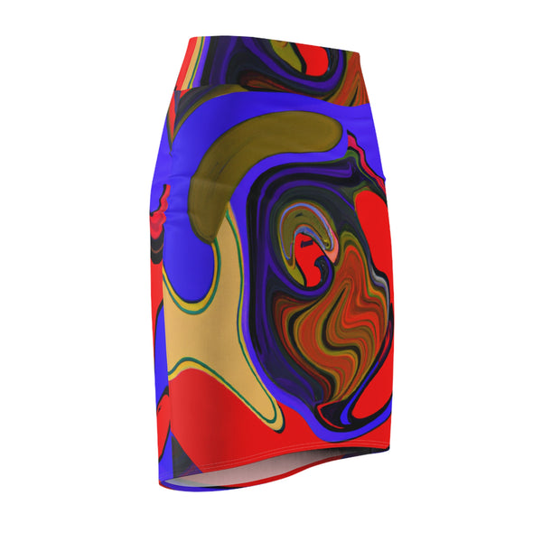 Abstract Designs By Hirametta Silksinger (Pencil Skirt)