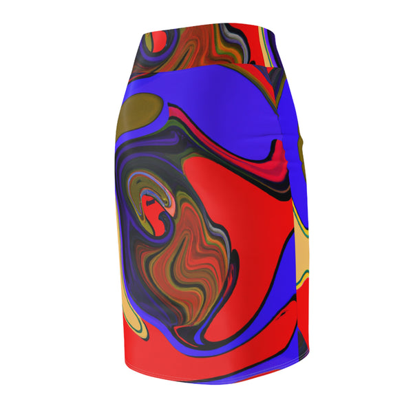 Abstract Designs By Hirametta Silksinger (Pencil Skirt)