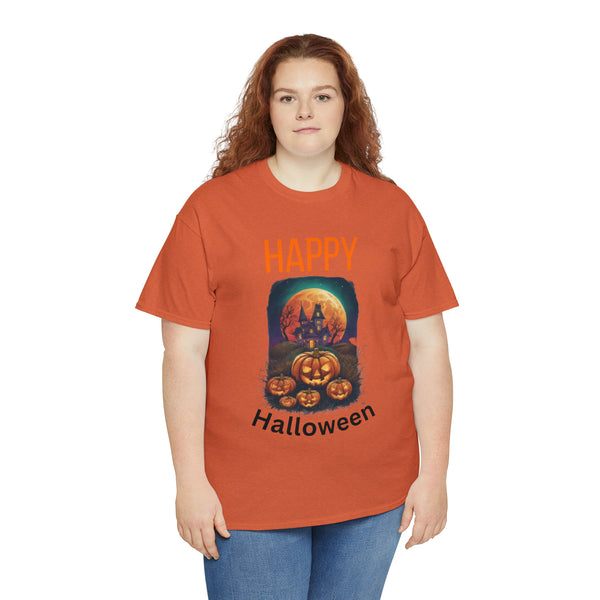 Haunted Pumpkins Patch Unisex Heavy Cotton Tee