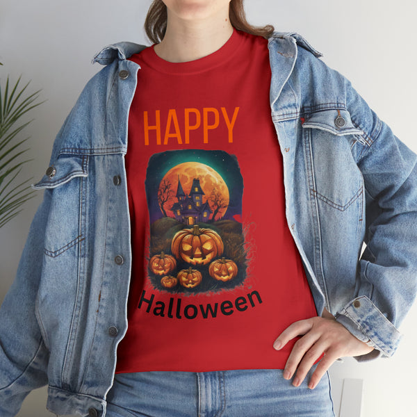 Haunted Pumpkins Patch Unisex Heavy Cotton Tee