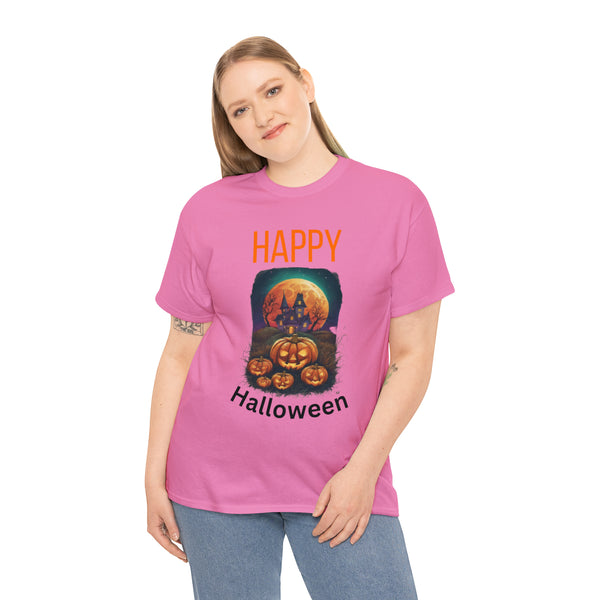 Haunted Pumpkins Patch Unisex Heavy Cotton Tee