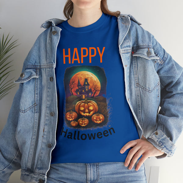 Haunted Pumpkins Patch Unisex Heavy Cotton Tee