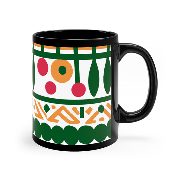 Afrocentric Designs ByAfrica Pottery Maker - Uzoamaka. (Black Mug)