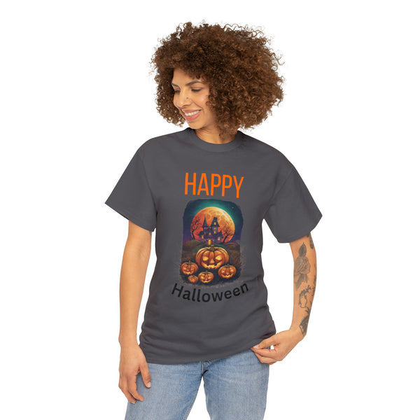 Haunted Pumpkins Patch Unisex Heavy Cotton Tee