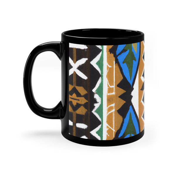 Afrocentric Designs ByImani Pottery Maker. (Black Mug)