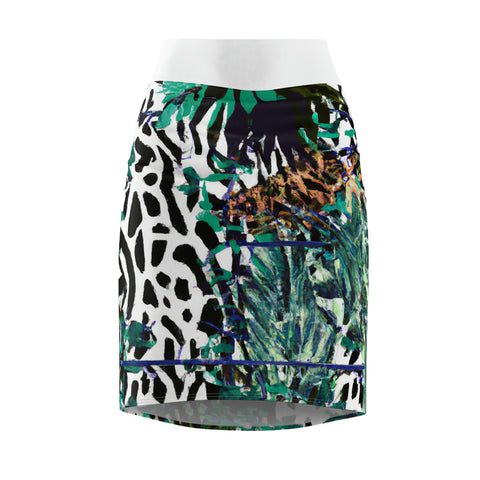 Jungle Print By: CandyPop Artist Rico (Pencil Skirt)