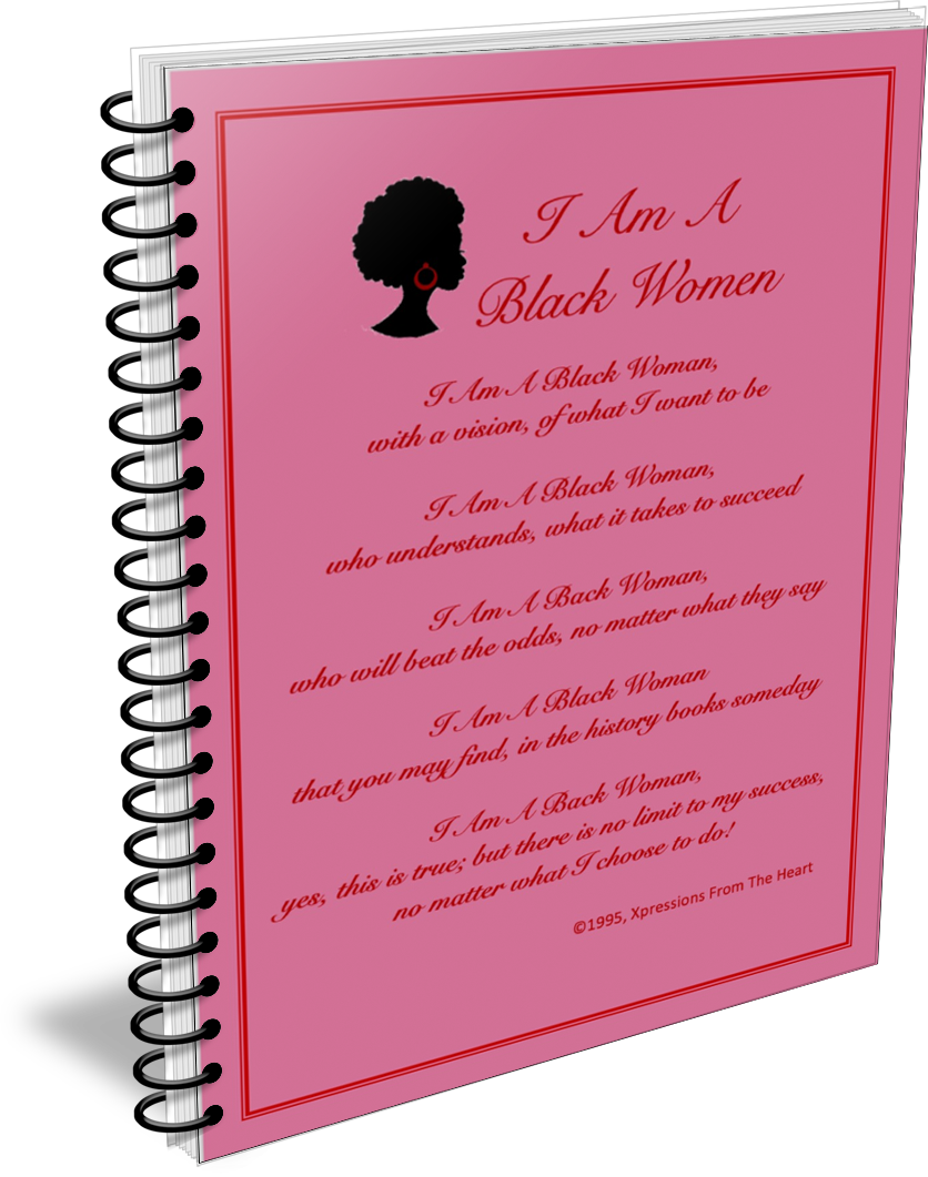 I Am A Black Woman Journal - Burgundy and Rose