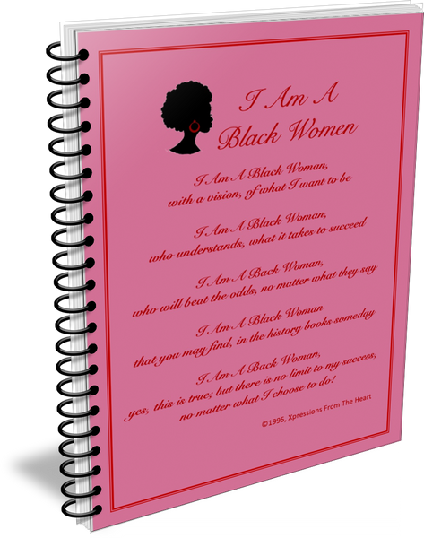 I Am A Black Woman Journal - Burgundy and Rose