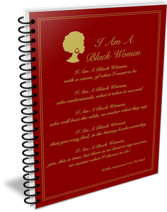 I Am A Black Woman Journal - Burgundy and Gold