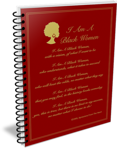 I Am A Black Woman Journal - Burgundy and Gold