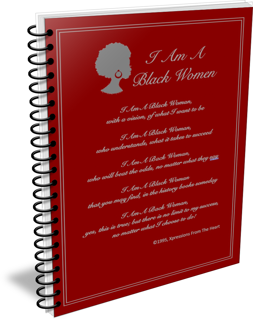 I Am A Black Woman Journal - Burgundy and Silver