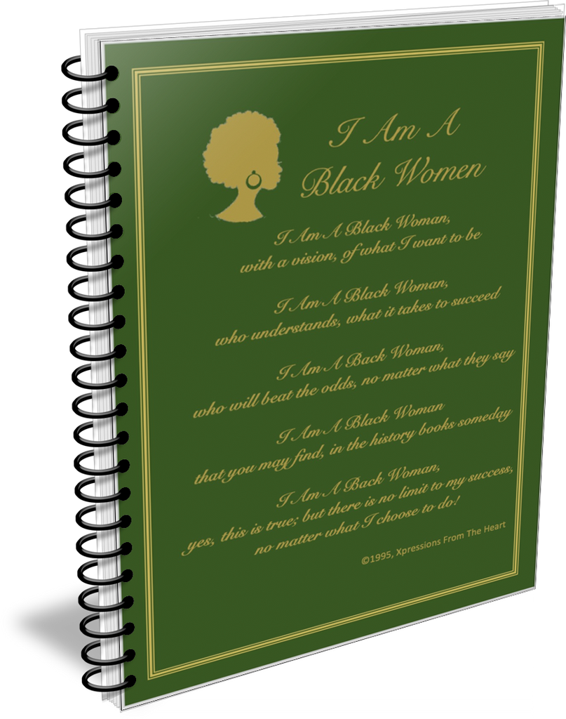 I Am A Black Woman Journal - Dark Green and Gold – Xpressions From The Heart